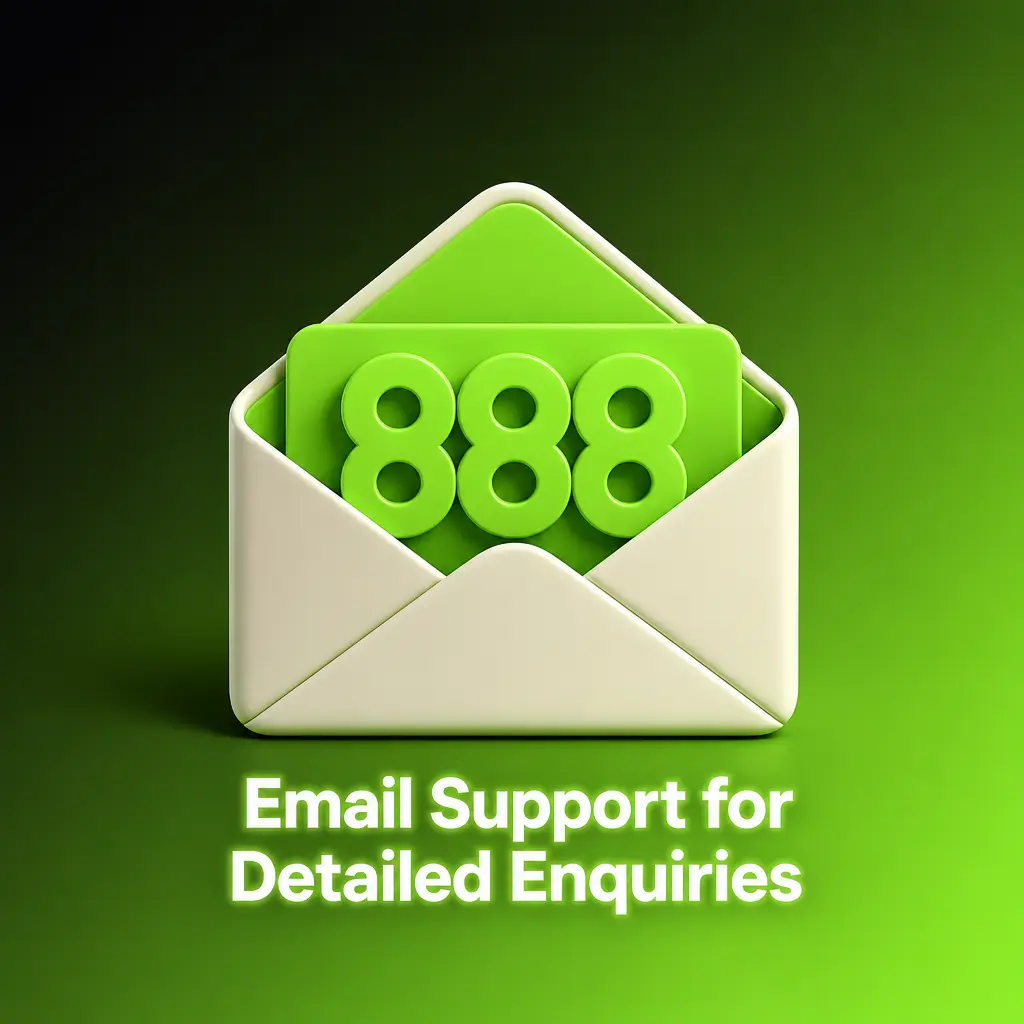 Email support contact details for 888casino UK players, including the address for document submission and account enquiries