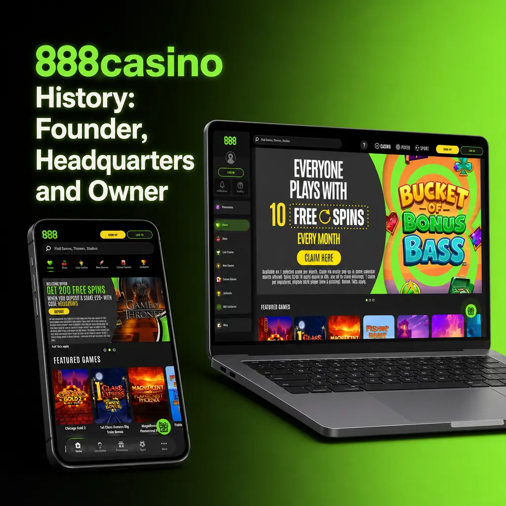 888casino history timeline showing founder Avi Shaked, Gibraltar headquarters, and Evoke plc ownership since 2024