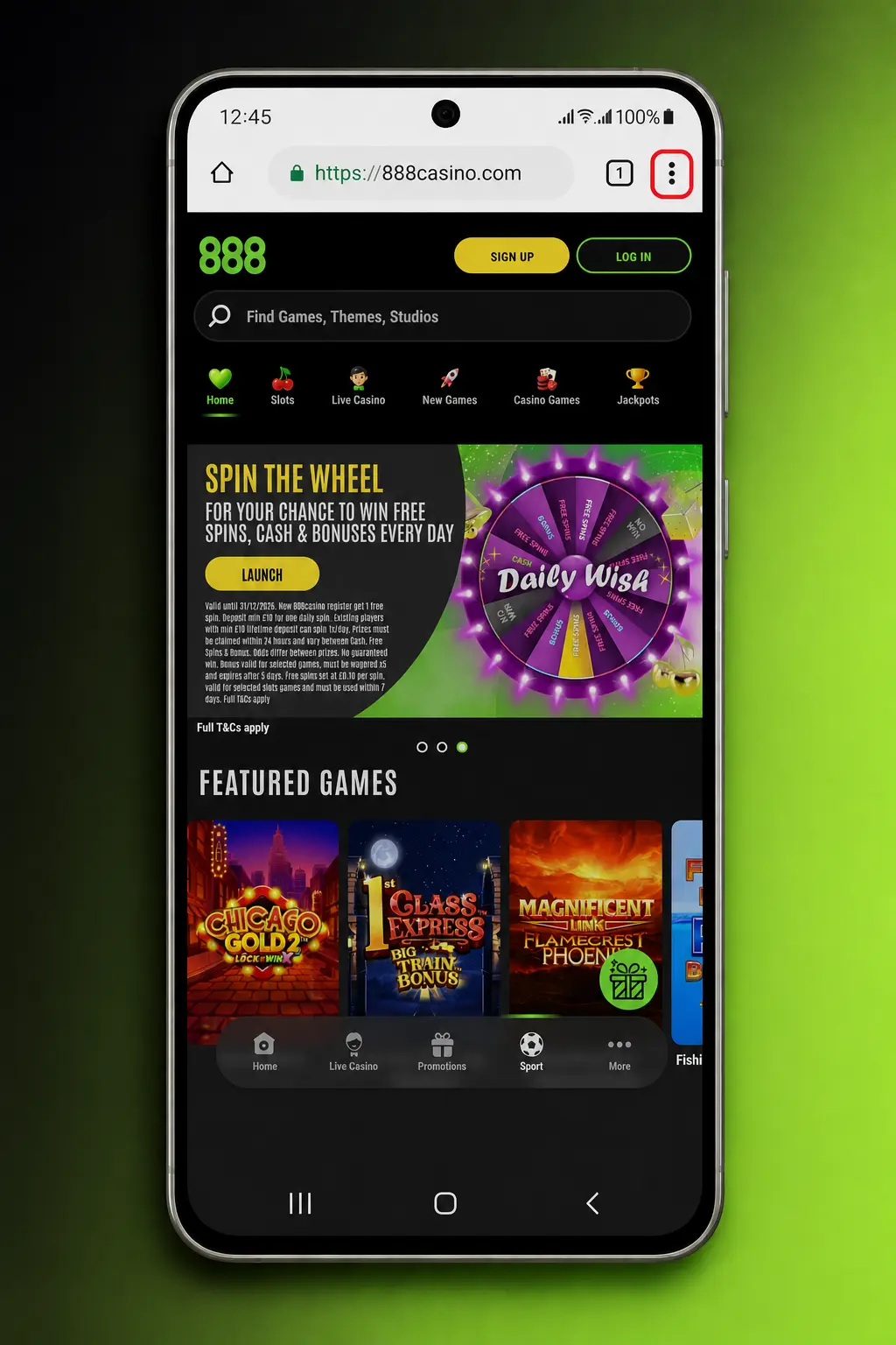 Step-by-step guide showing how to download and install the 888casino APK app on an Android device