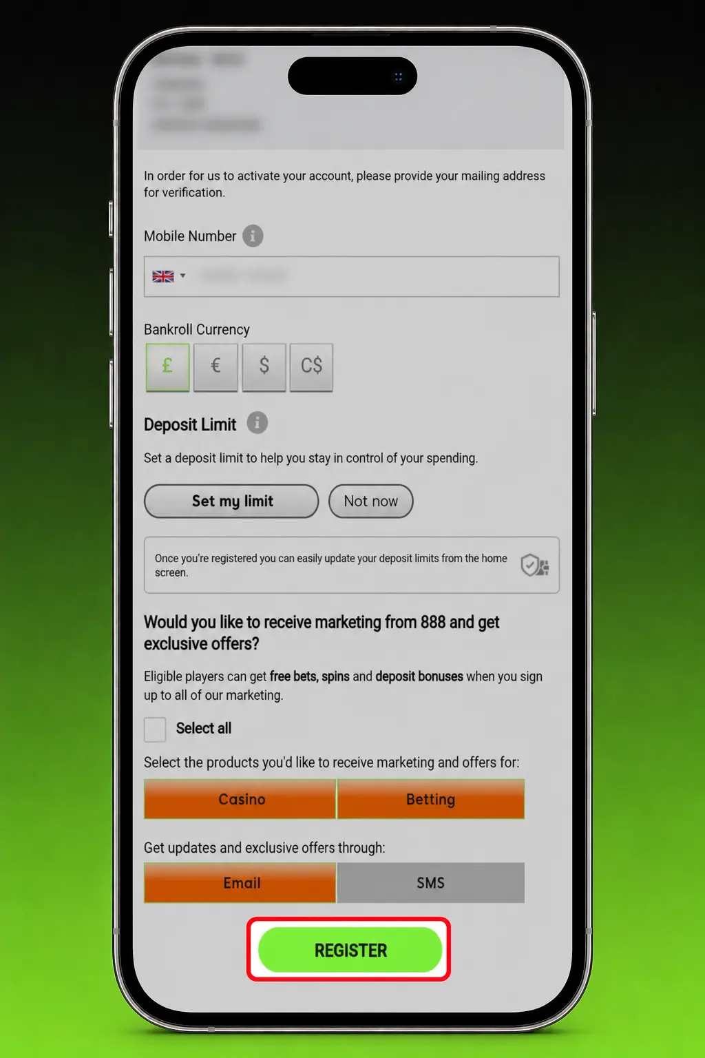 Step-by-step guide to signing up and placing your first bet at 888casino live casino on desktop or mobile.