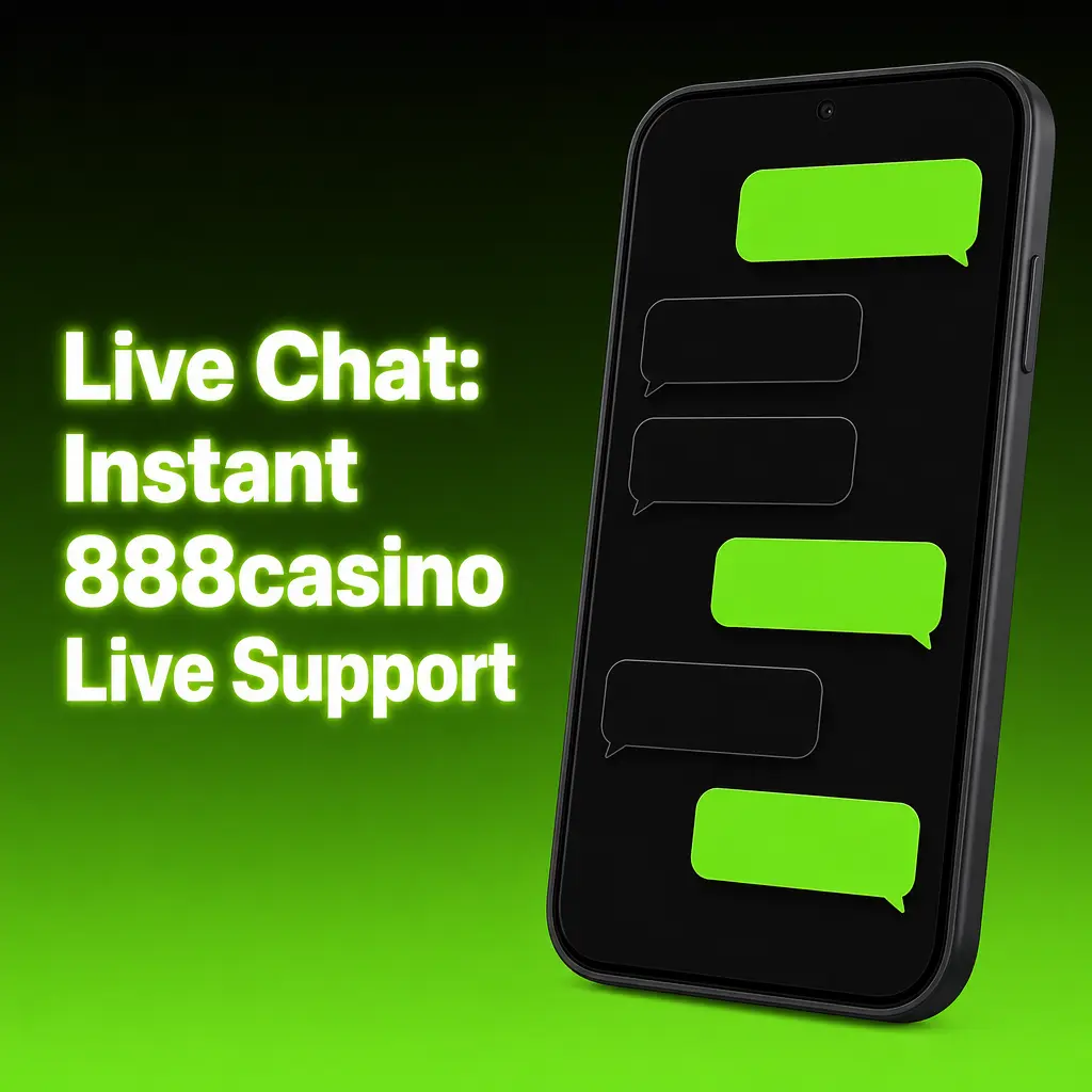 888casino live chat support icon providing instant 24/7 help for account, deposit, and verification queries