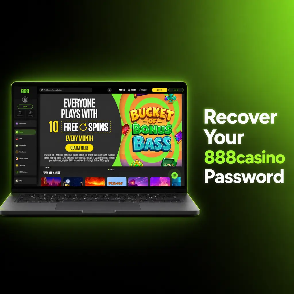 888casino forgot password screen showing reset options via email or SMS to recover account access